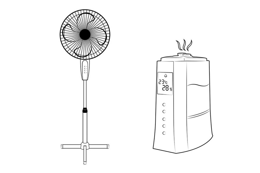 humidifier and fan