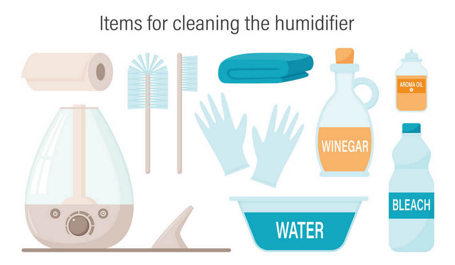 items for cleaning the humidifier