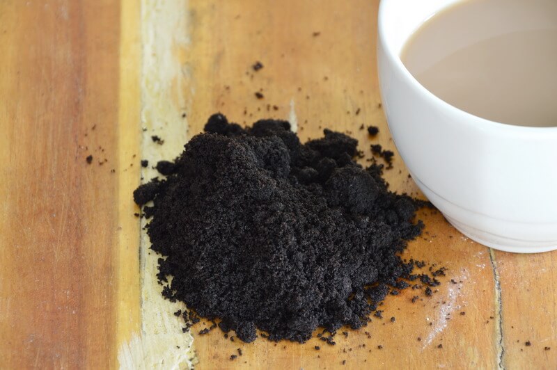Coffee cup and coffee grounds