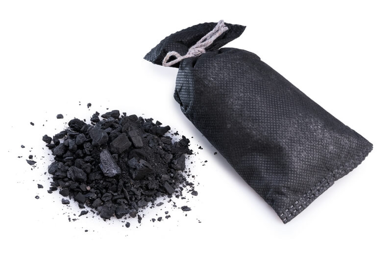 natural bamboo charcoal in a cloth bag